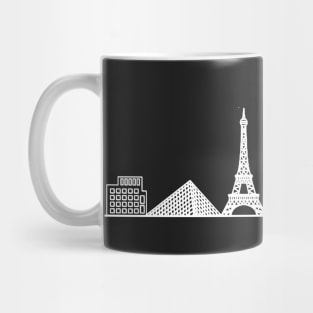 Paris Skyline in white with details Mug